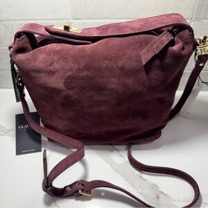 Claudia Firenze Burgundy Suede Bag Made in Italy